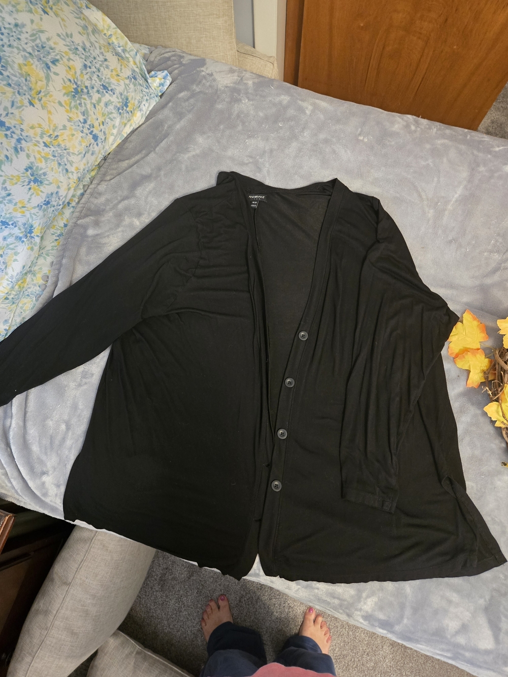 Lane Bryant Black Button-Front Cardigan